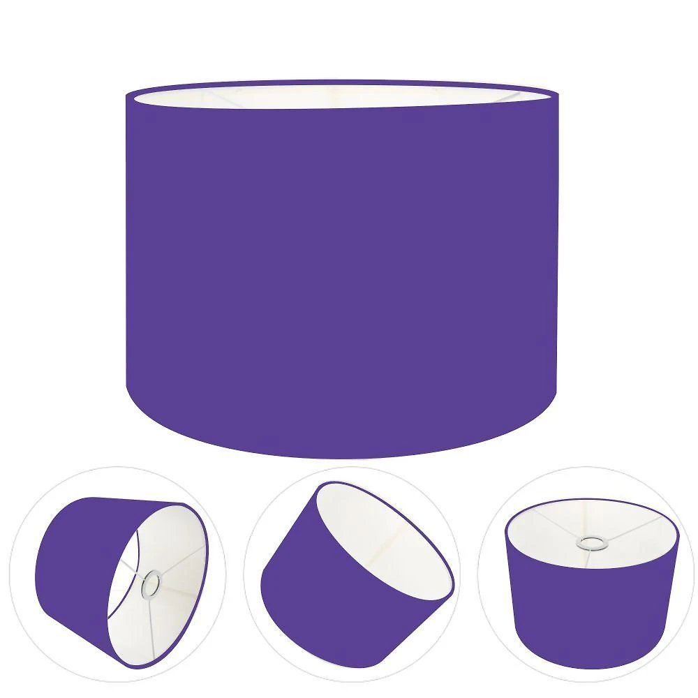 Cúpula Abajur E Luminária Cilíndrica Vivare Cp-7019 ø40x30cm - Bocal Nacional Roxo
