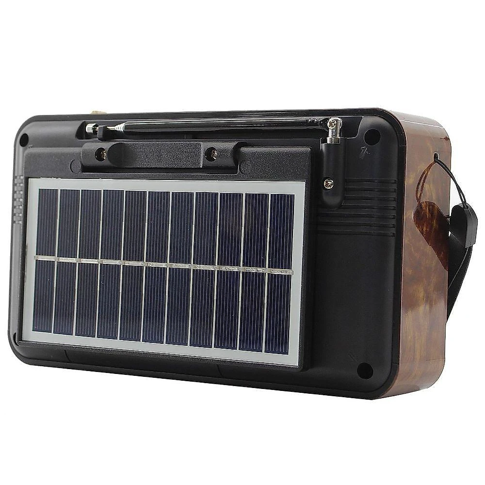 Caixa De Som Bluetooth Com Painel Solar Rádio Fm El522 Preto