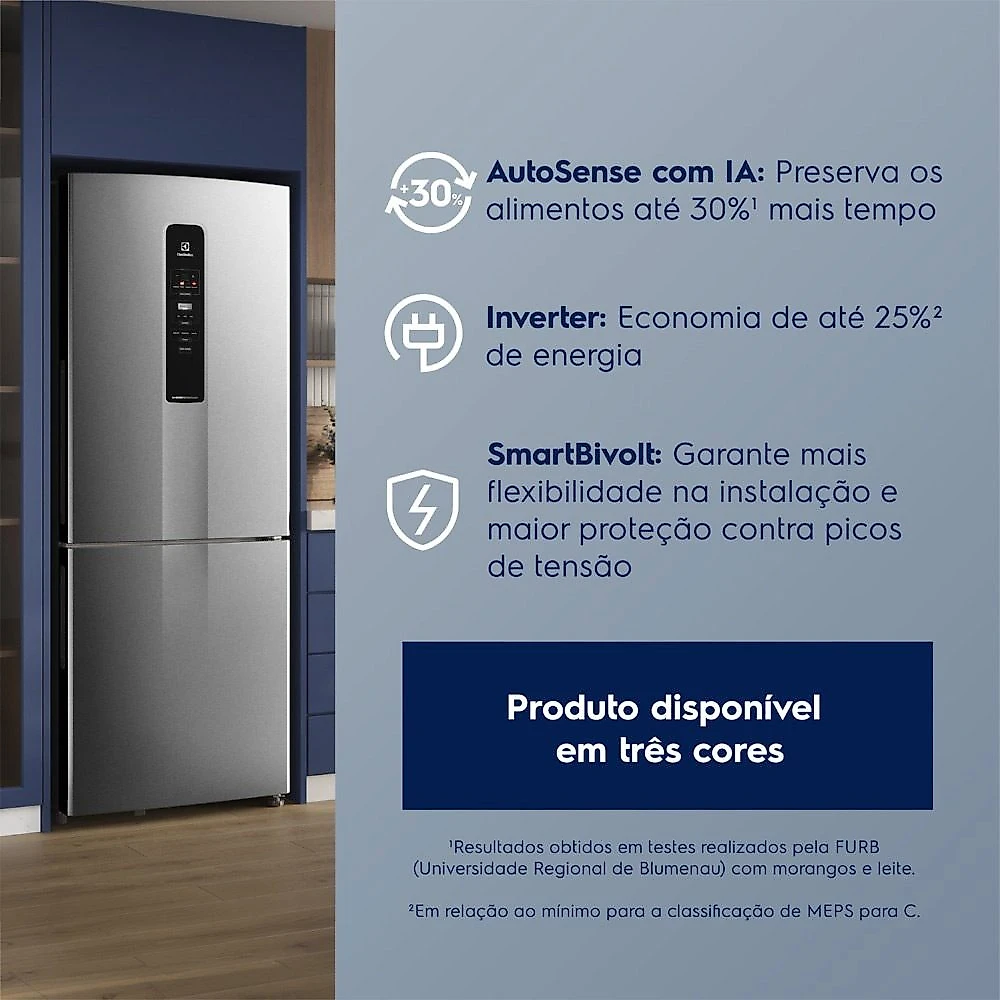 Refrigerador Electrolux de 02 Portas Frost Free com 492 Litros AutoSense Efficient Inverse Preto - IB7ST Bivolt