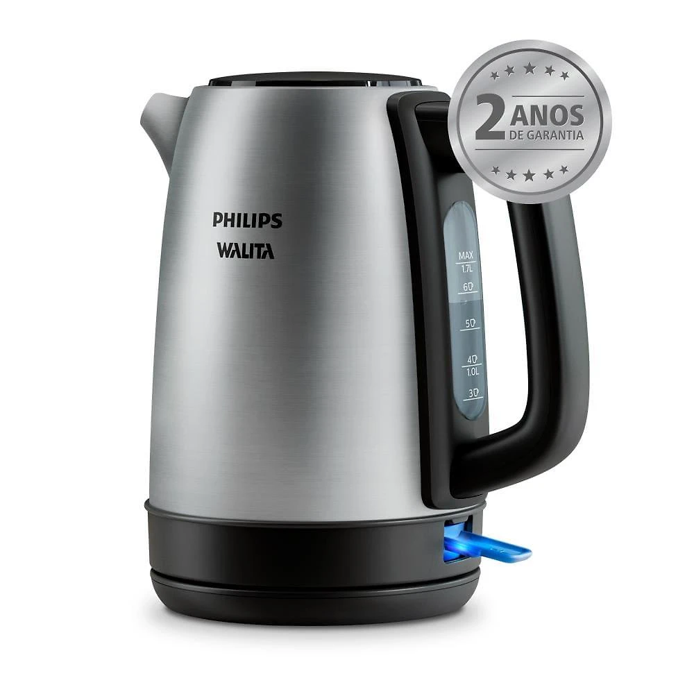 Chaleira elétrica philips walita s3000 hd9350 1,7l desligamento automático filtro micromesh inox