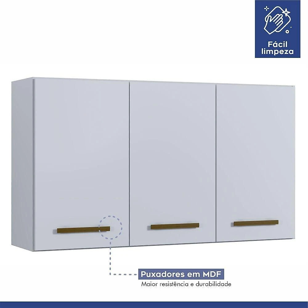 Cozinha Completa 14 Portas 3 Gavetas Atenas Kaiki Moveis Branco