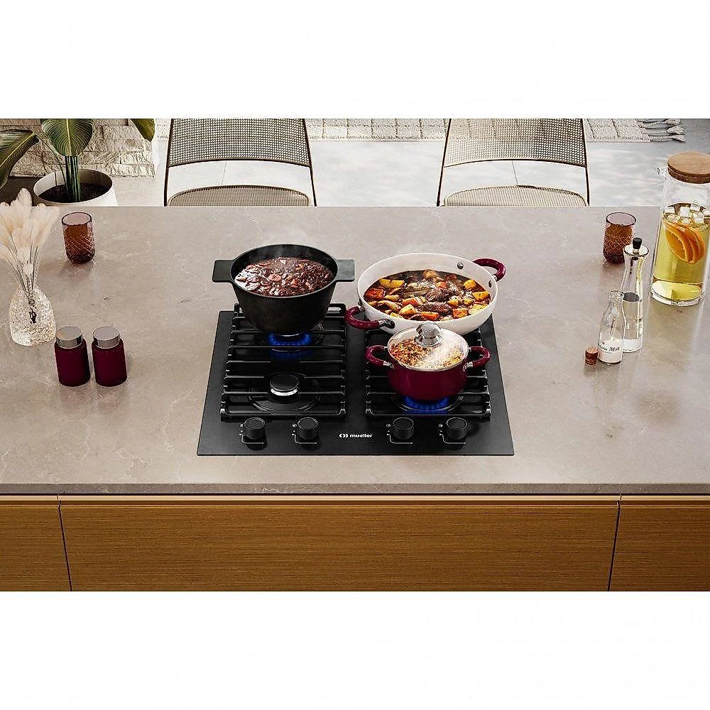 Cooktop Mueller 4 Bocas Antiaderente com Grades de Ferro Fundido MCG4BN Bivolt