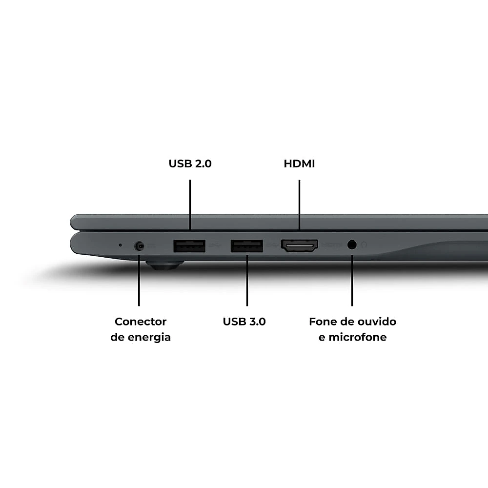 Notebook Positivo Vision C14 Lumina BAR Intel® Celeron® N4500 Windows 11 Home 8GB RAM 128GB eMMC 14” HD Tecla Link Cinza