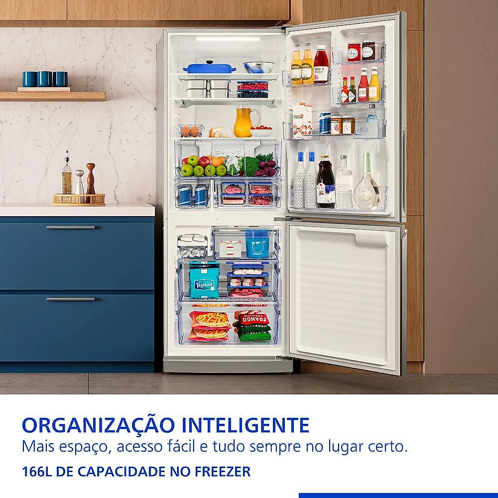Geladeira Intuitive+ Panasonic BB64 Aço Escovado Inverse Frost Free 475L Inverter A - NR-BB64PV2XC Bivolt