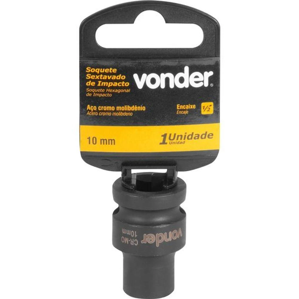 Soquete Sextavado De Impacto Enc 1-2" 10mm Aço Cromo Vonder