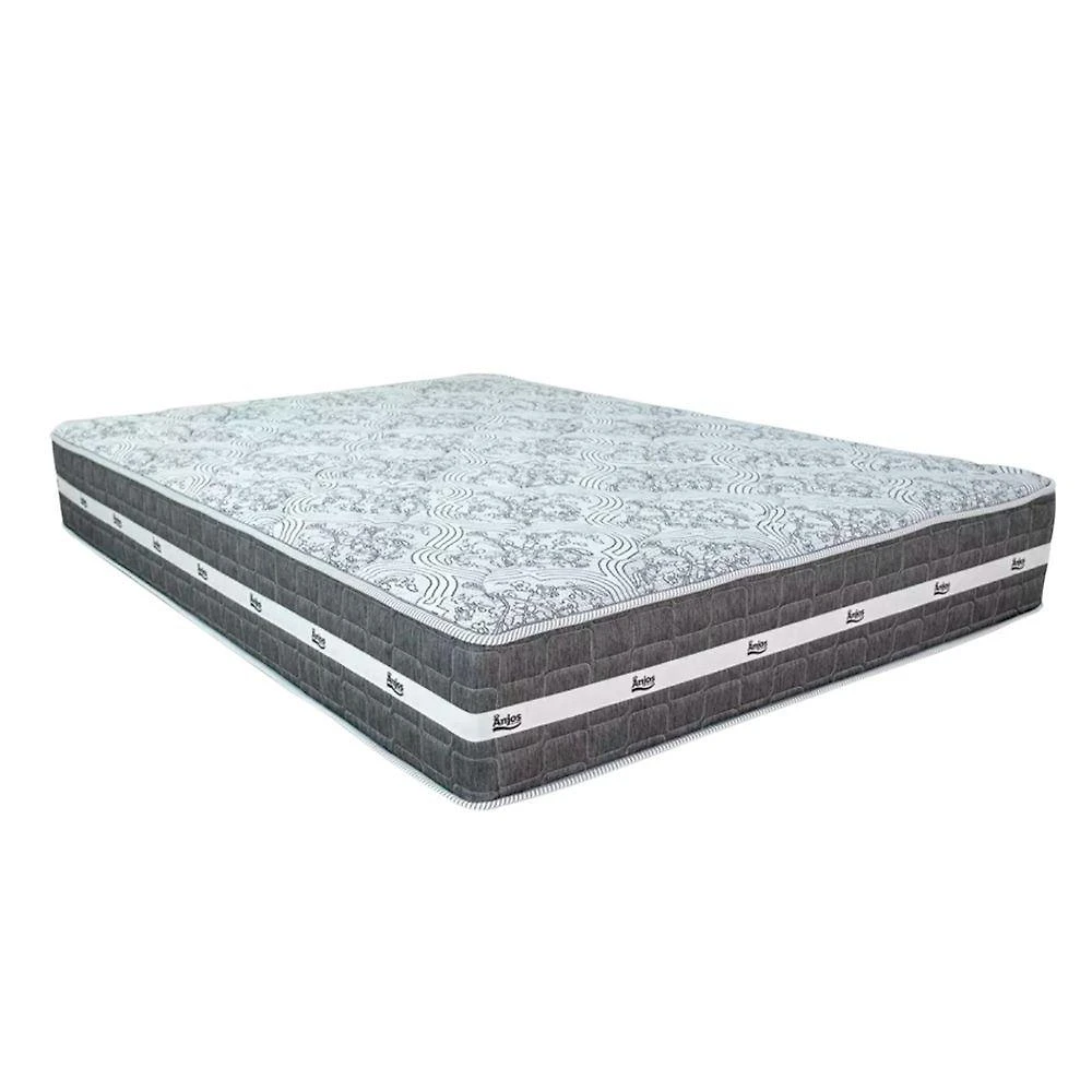 Cama Box Baú Branco E Colchão Black Graphite Molas Ensacadas King 193x203x32 Anjos