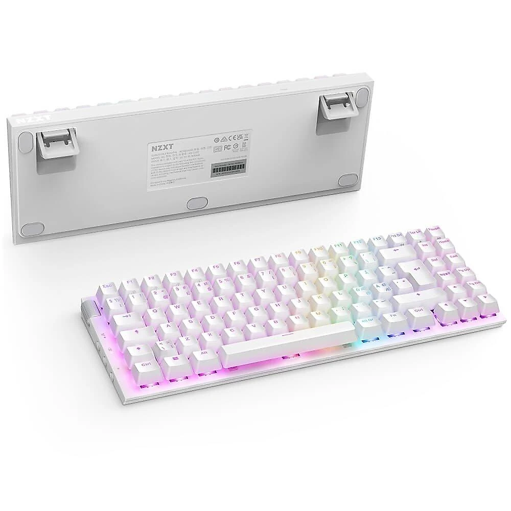 Teclado Óptico Gamer NZXT Function 2 MiniTKL, RGB, USB-C, Layout US, Branco - KB-002NW-US