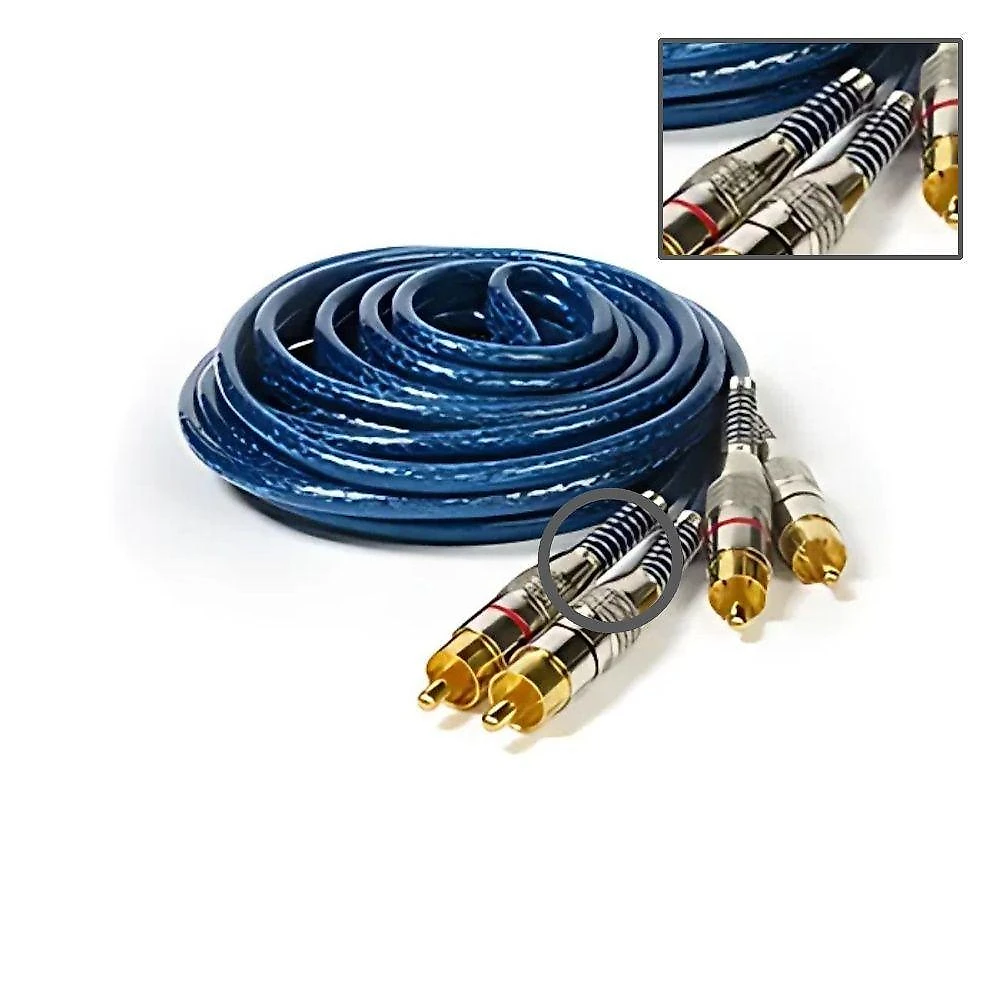 Cabo RCA NWT 2x2 Nwt Profissional Blindado Bivolt Azul 3m para Áudio de Qualidade