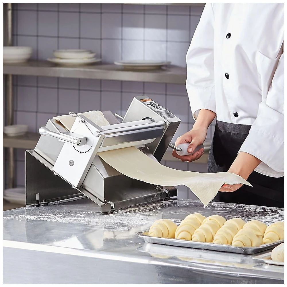 Laminadora de Massa Manual VEVOR MPR25 Inox 28 cm Espessura Ajustável Desmontável