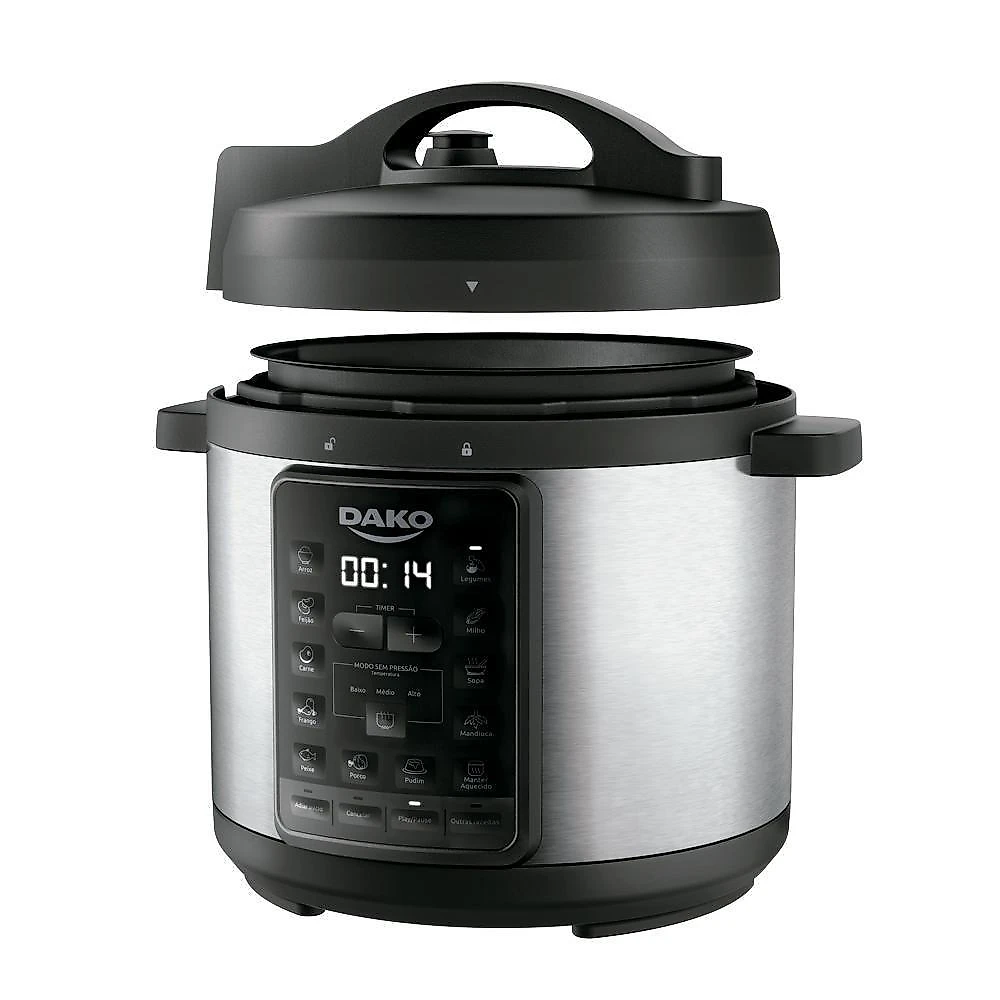 Panela De Pressão Elétrica Dako 1000W 6L Preta 220V