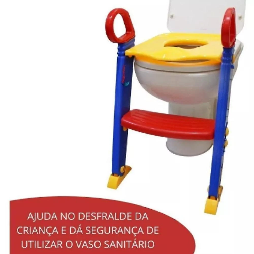 Assento Infantil Redutor com Escada Dobrável para Desfralde Seguro Estrutura Estável Branco Yeet