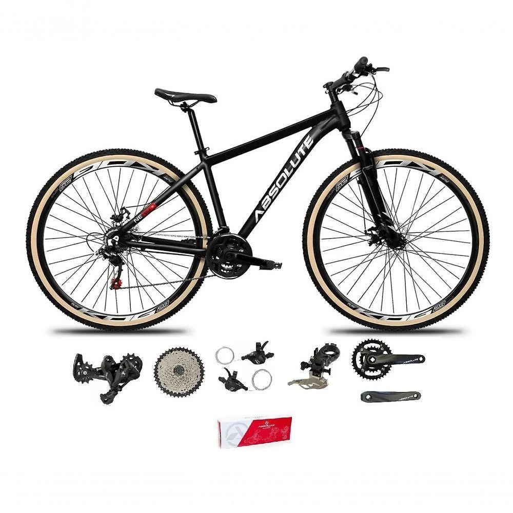 Bicicleta Aro 29 Absolute Nero 5 Alumínio 2x9 Freios Hidráulicos K7 Garfo Com Trava 18v Mtb preto Tam: 15