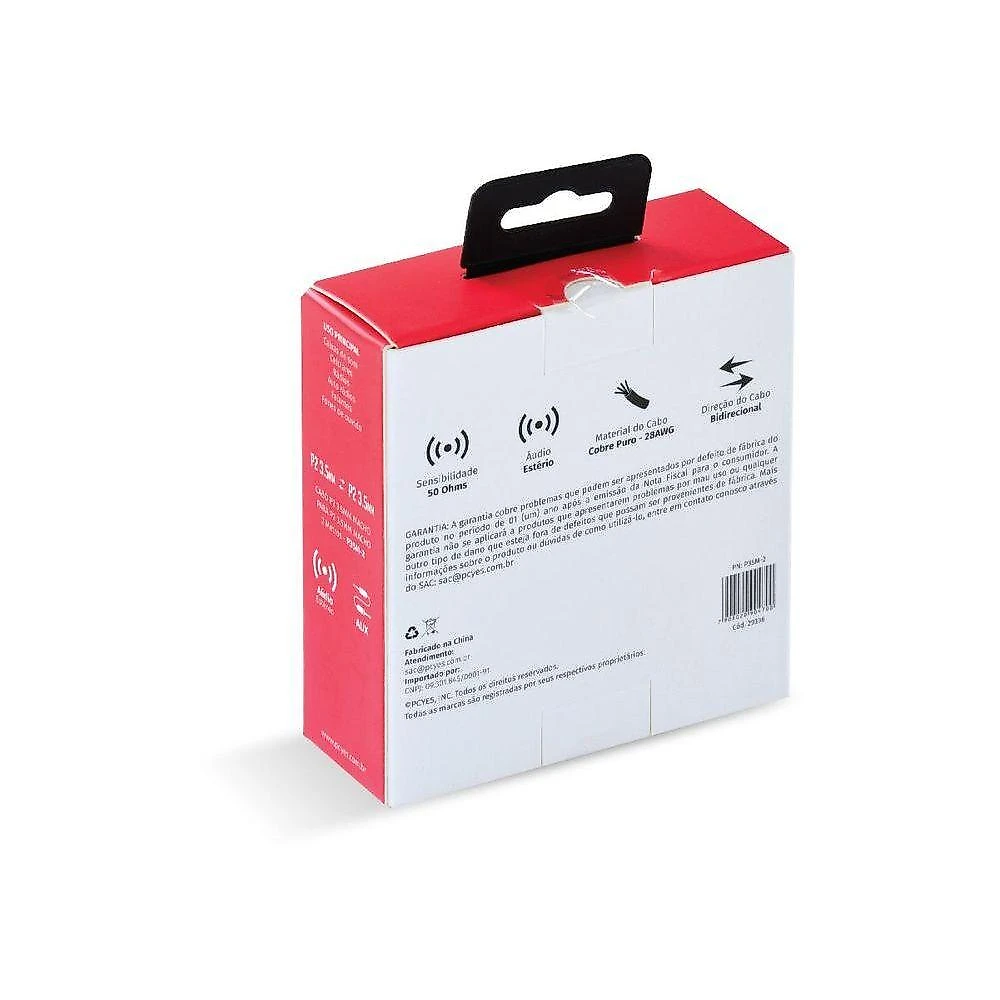 Cabo P2 3.5mm Macho 2 Metros P35m-2