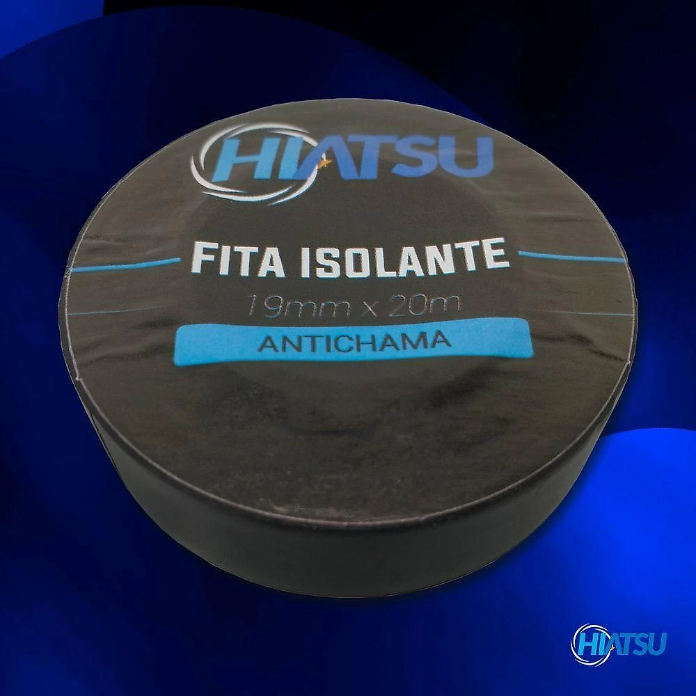 Fita Isolante Antichama 0,13mm X 19mm X 20m Cor Preta Hiatsu 20 Unidades