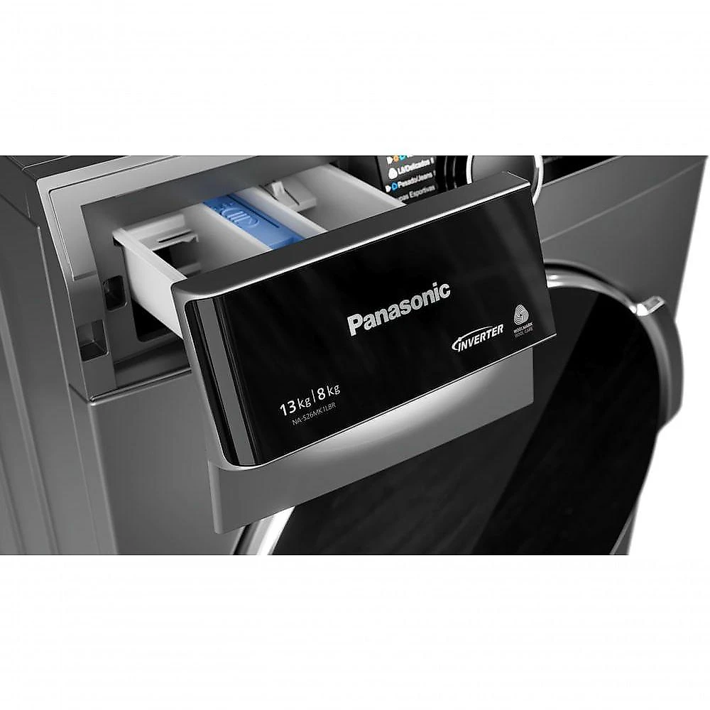 Lava e Seca Intuitive+ Panasonic 13kg/8kg Max Wash Função Vapor+ Antialérgico NA-S26MK1LBZ 110V