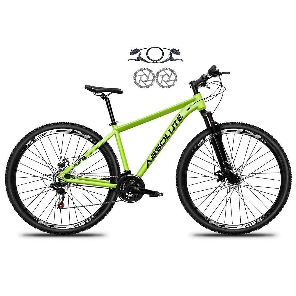 Bicicleta Aro 29 Absolute Nero 5 Alumínio 21v Freio A Disco Hidráulico Garfo Suspensão - Verde Tam.17