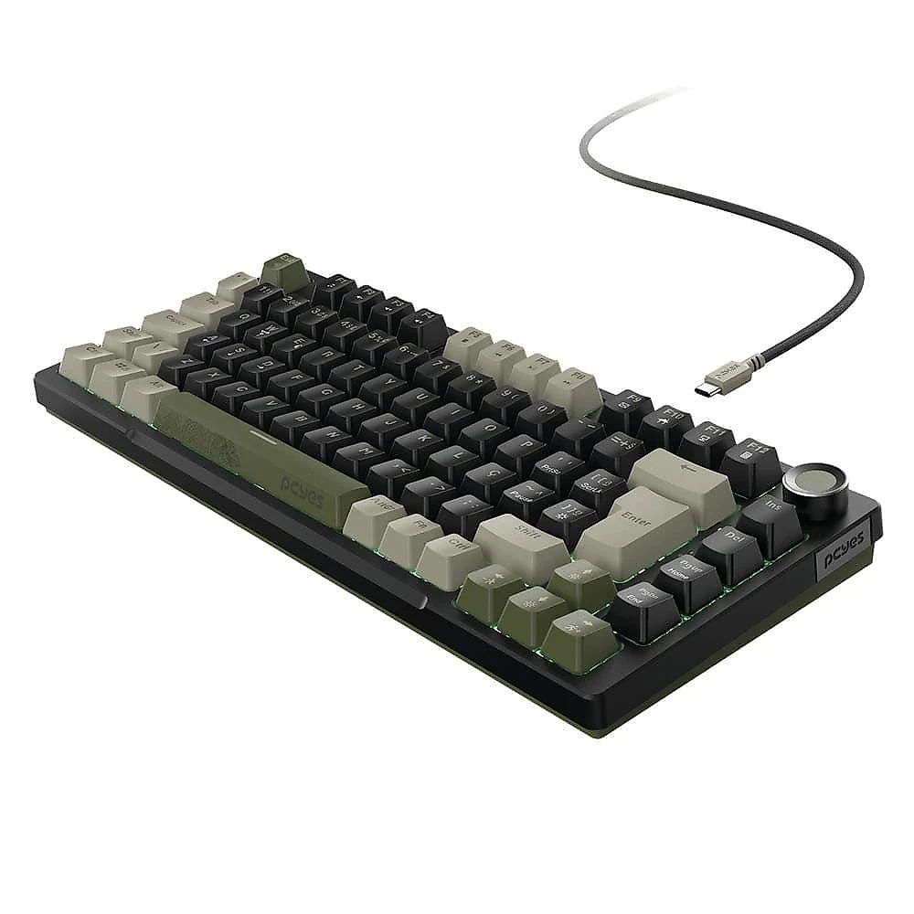 Teclado Mecanico 75% Arkeum Cammo Edition Switch Blue RGB Pcyes