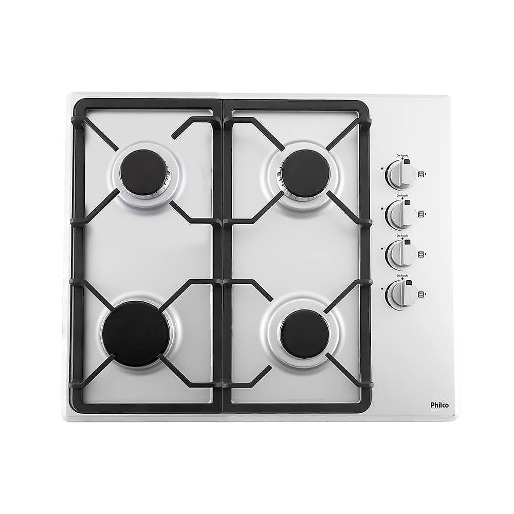 Cooktop 4 Bocas Philco A Gás PCT04I Mesa Em Inox Cinza Bivolt