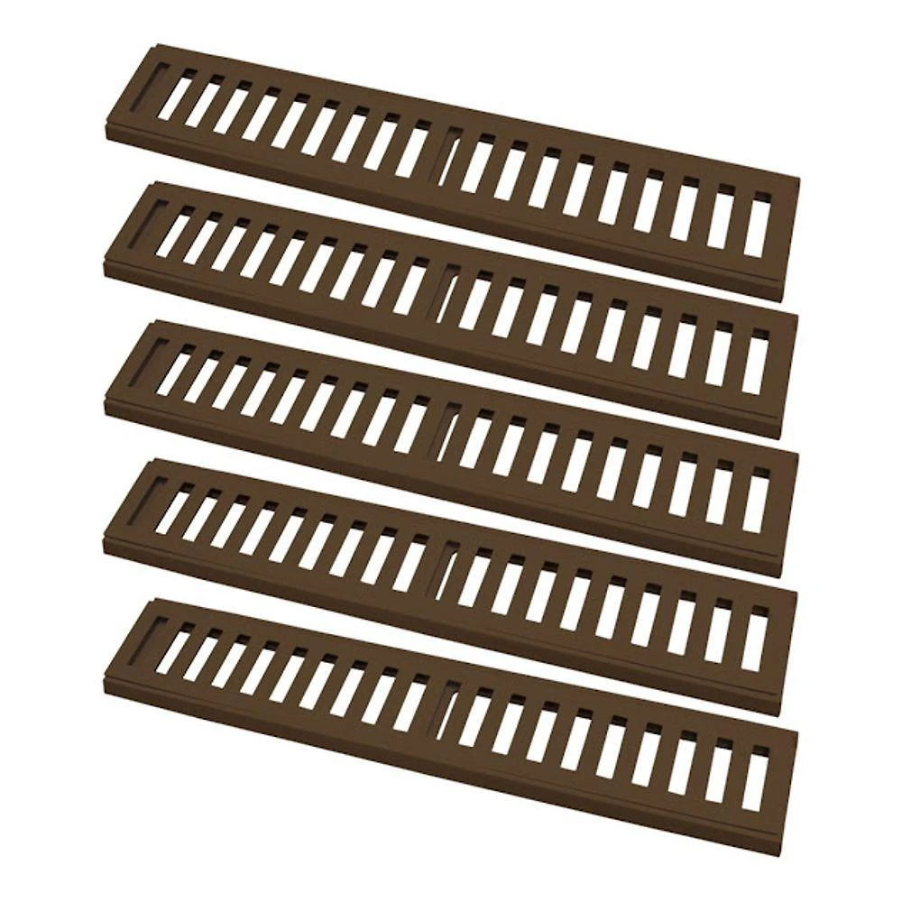 Kit 5 Ralo Grelha Linear Caixilho Alumínio Marrom 8x50cm GDA