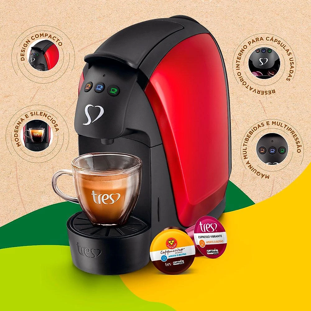 Cafeteira Expresso Luna Tres Vermelha 220V