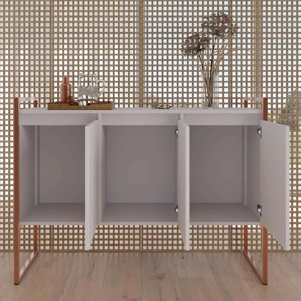 Conjunto Buffet E Aparador Industrial - Bege Bege