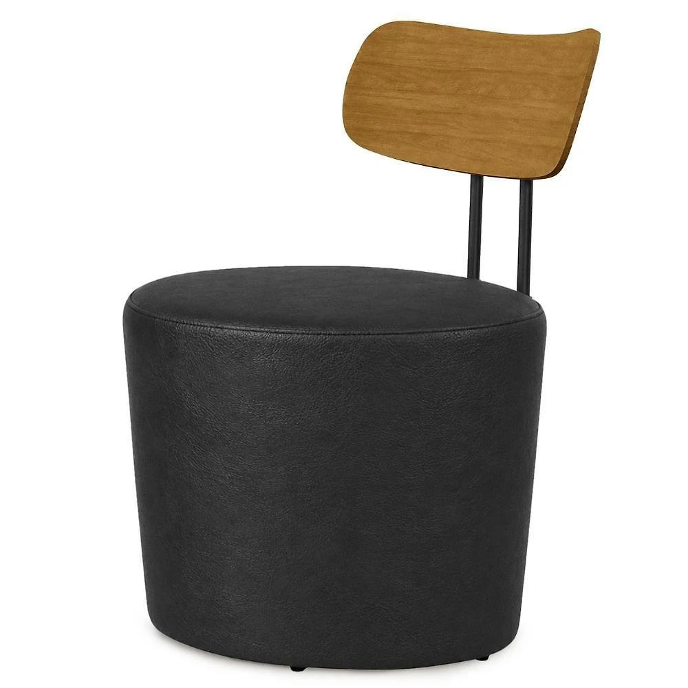 Poltrona Decorativa Luna Base Fixa Courino Milani Movelaria