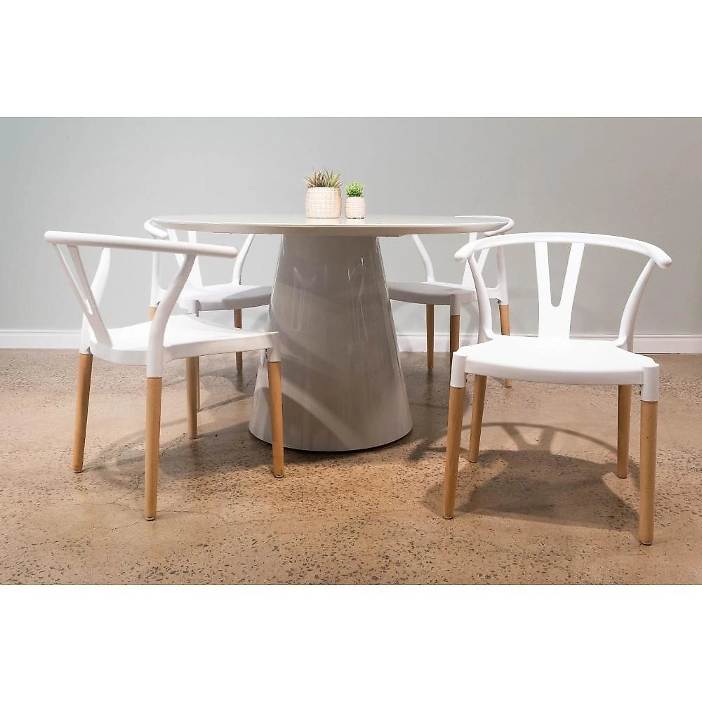 Conjunto 4 Cadeiras Polipropileno Wishbone Yescasa Branco