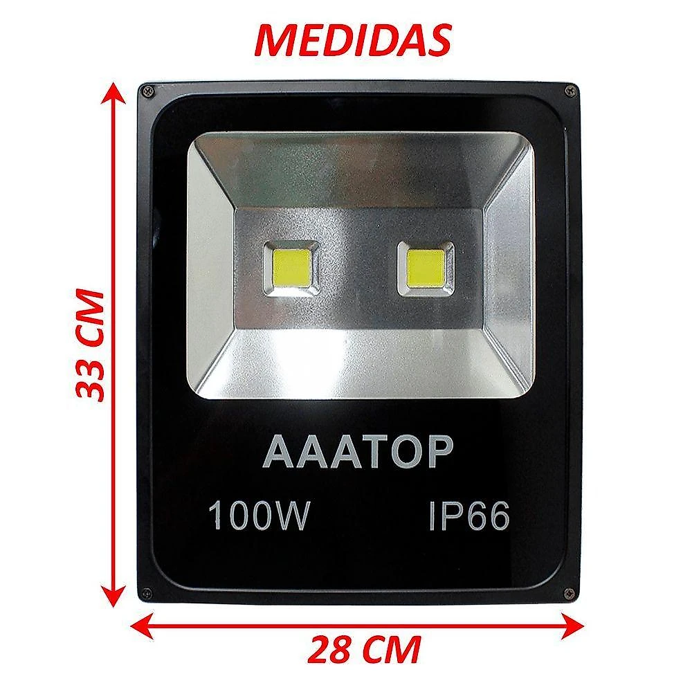 Kit 6 Refletor Led 100W para Iluminação Externa com Proteção IP65 IP66 Branco