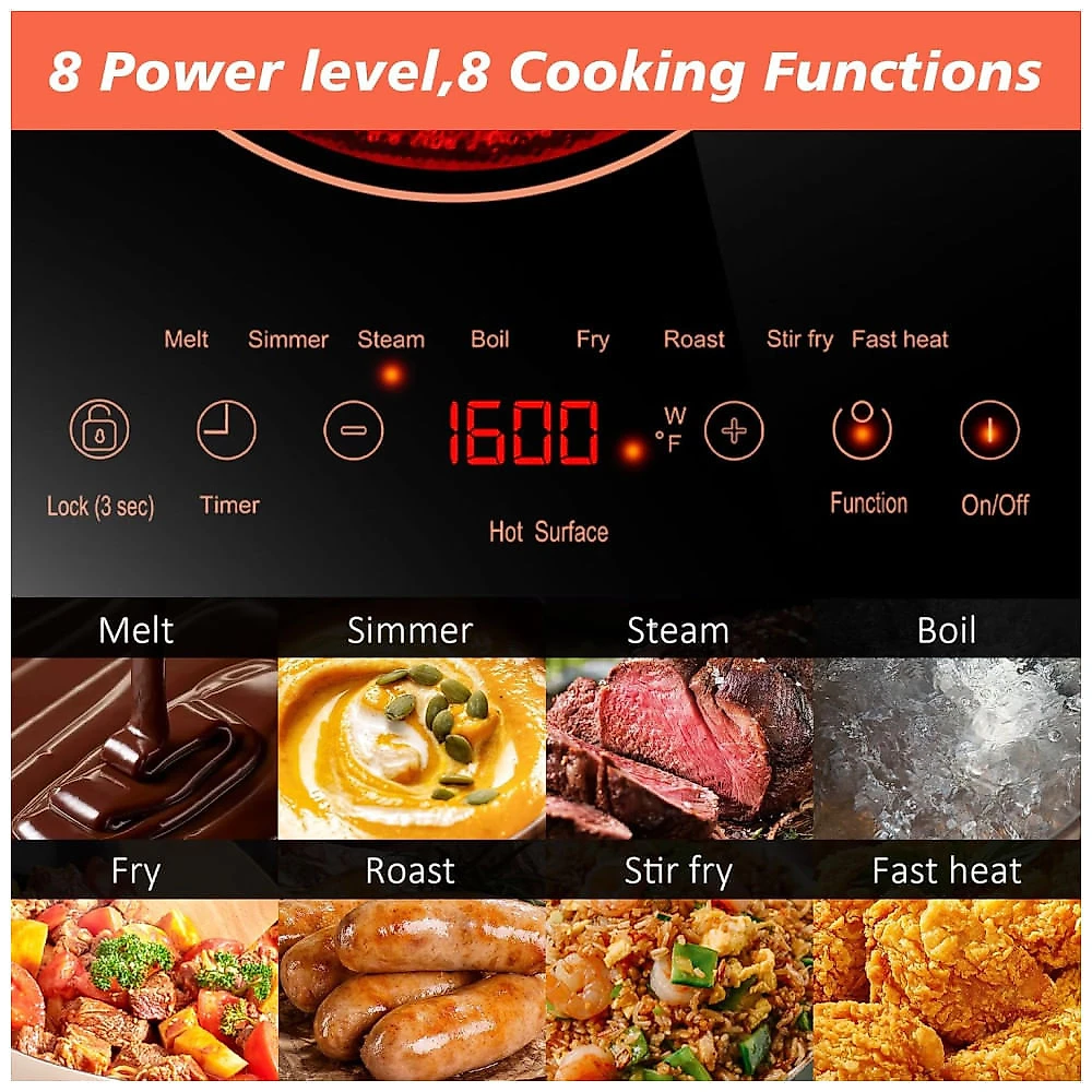 Cooktop Elétrico 2 Bocas 110v, 60cm, Embutir, Touch, Segurança, Timer, 2000W.Karienvir