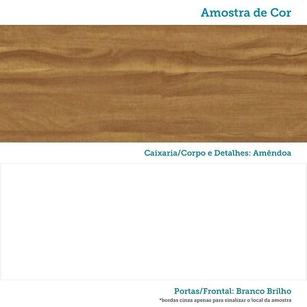 Quarto de Bebê com Cômoda 3 Gavetas e Berço Americano 100% Mdf Teka Espresso Móveis Branco Brilho/Amêndoa