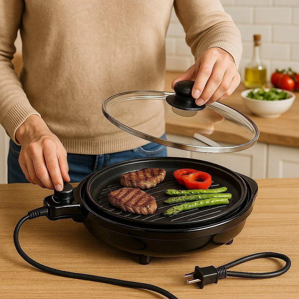 Grill Startools Grill Elétrico Redondo Premium 1200W Preto 110V