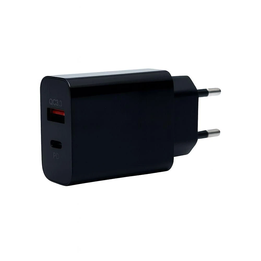 Carregador Universal MDM Fonte Turbo Preto Bivolt com Carregamento Rápido USB-A e PD 1 Unidade