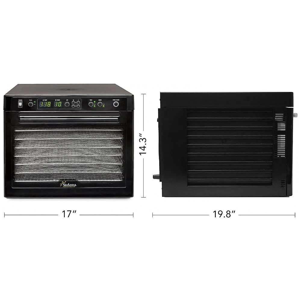 Desidratador de Alimentos Tribest Sedona SD-S9000-B 9 Bandejas de Aço Inoxidável 1000W Preto