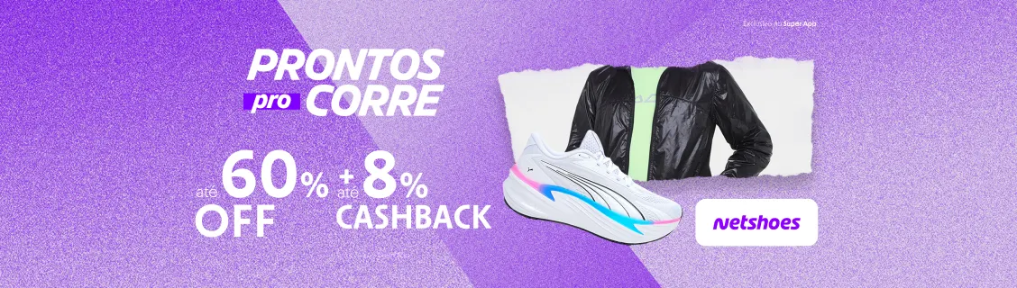 Netshoes com até 8% de cashback