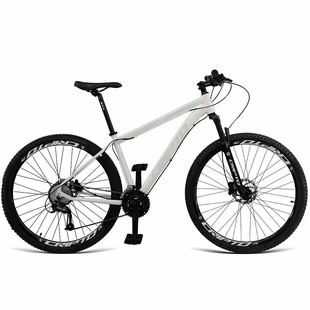 Bicicleta Aro 29 Cripto 24v Shimano Fr. Hidraulico-trava-k7 - Branco-prata - 19" Branco-prata