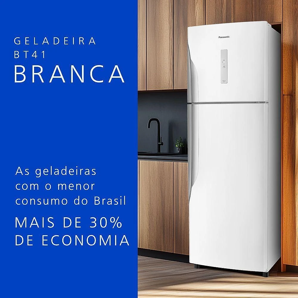 Geladeira Panasonic A+++ Frost Free 387L Branco- NR-BT41PD2W 220V