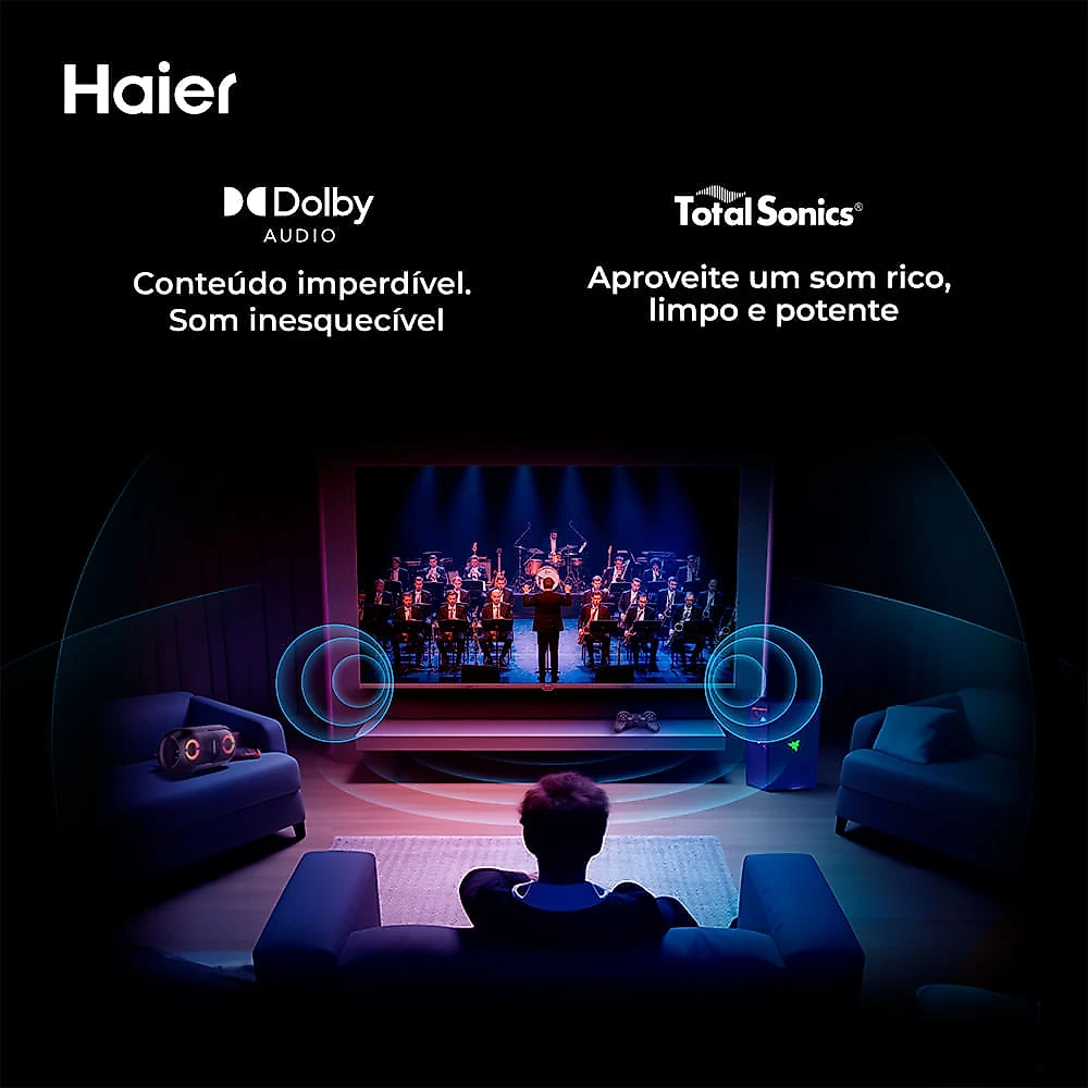 Smart TV 4K Haier QLED 85” Polegadas com 120Hz, Google TV e Wi-Fi - H85S80GUX Bivolt