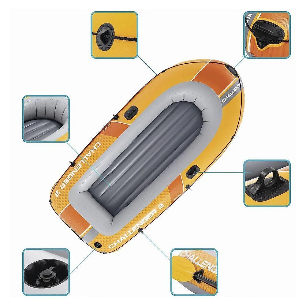 Barco Bote Inflável Challenger 2 Pessoas Até 200kg Amarelo Intex