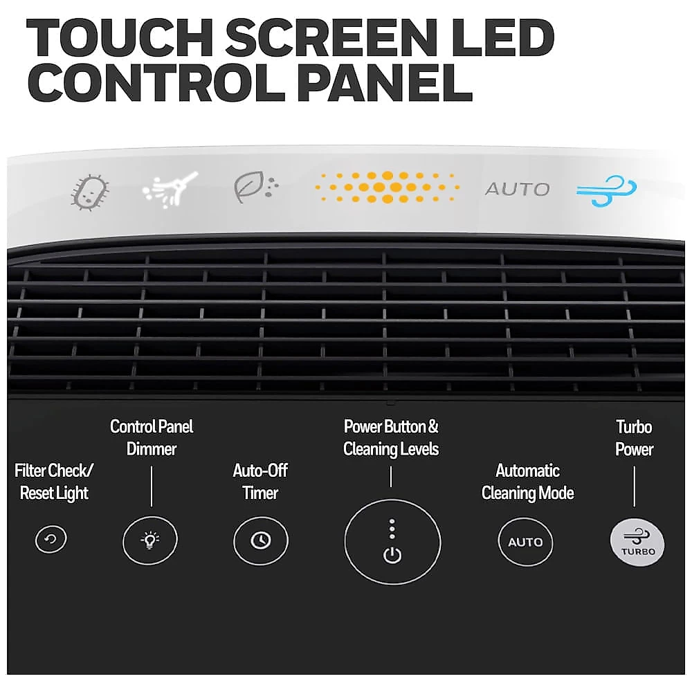 Purificador de Ar Honeywell InSight HEPA para Ambientes de 33 metros quadrados com Indicador de Qualidade do Ar, Modo Automático, Preto