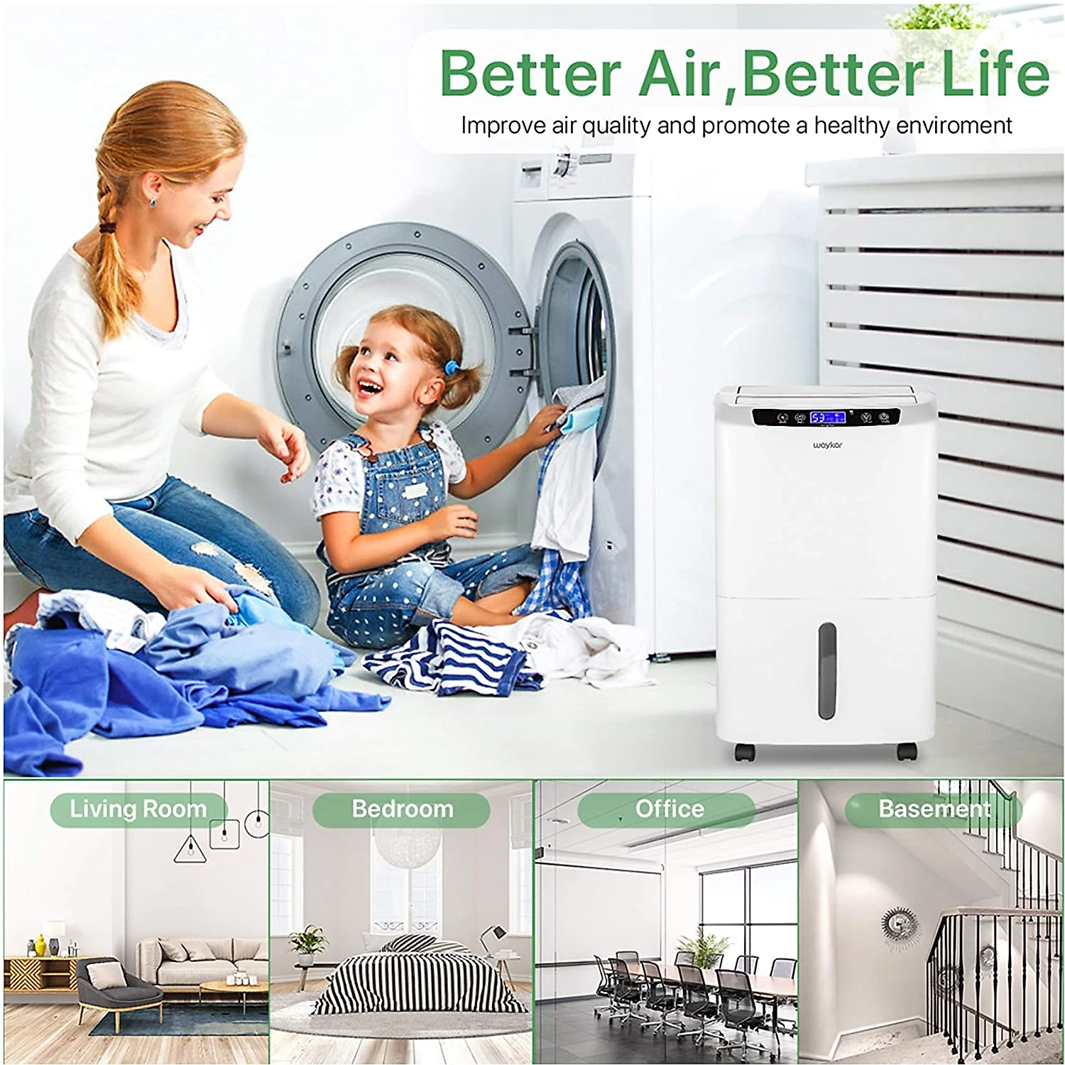 Desumidificador Waykar 40 Litros P Espaço de até 185m2 Branco 110V