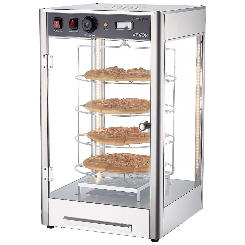 Estufa Aquecedora de Pizza VEVOR NB-PS-14R 4 Andares Rotativa Vapor Inox Display 110V