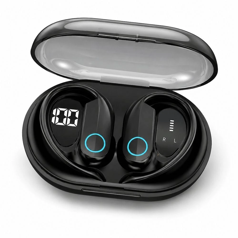 Fone Esportivo Bluetooth MDM Arc para Treino Gancho Auricular 4h de Uso Preto