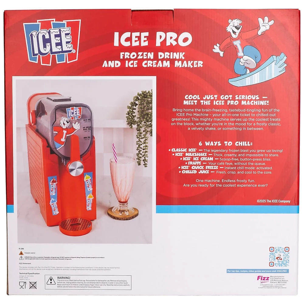Fizz Creations ICEE Pro - Máquina de Slushie Sem Gelo para Bebidas Congeladas, Milkshakes e Sorvetes - Compacta e Fácil de Usar