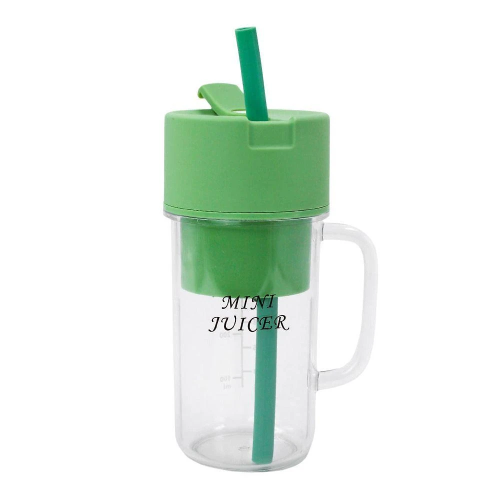 Mini Liquidificador Portátil 500ml Shake Suco Juice Cup Caneca Cabo Usb | Verde