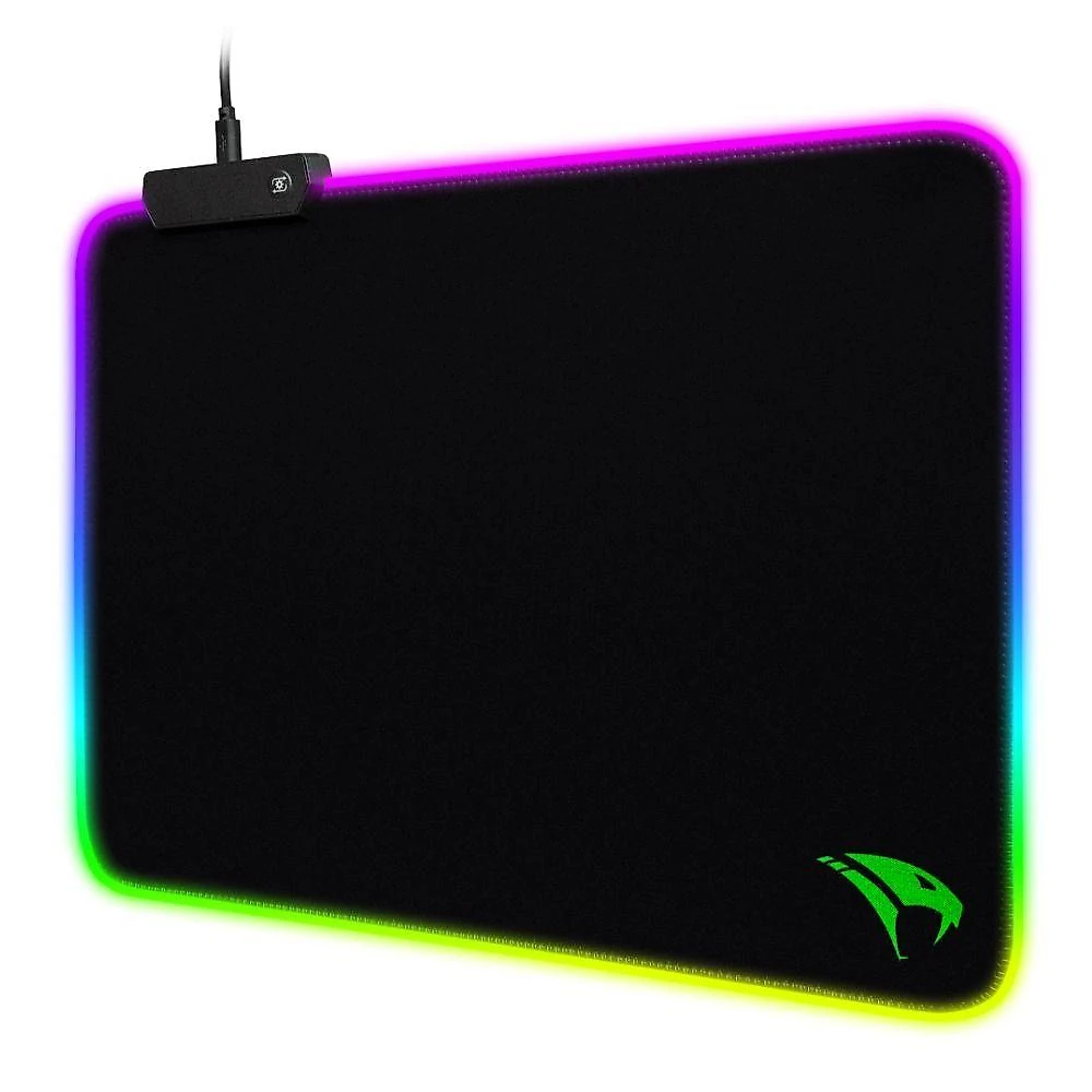 Mousepad Gamer Viper Pro Naja Rgb Superfície Macia Malha Premium Resistente à Água Base Emborrachada