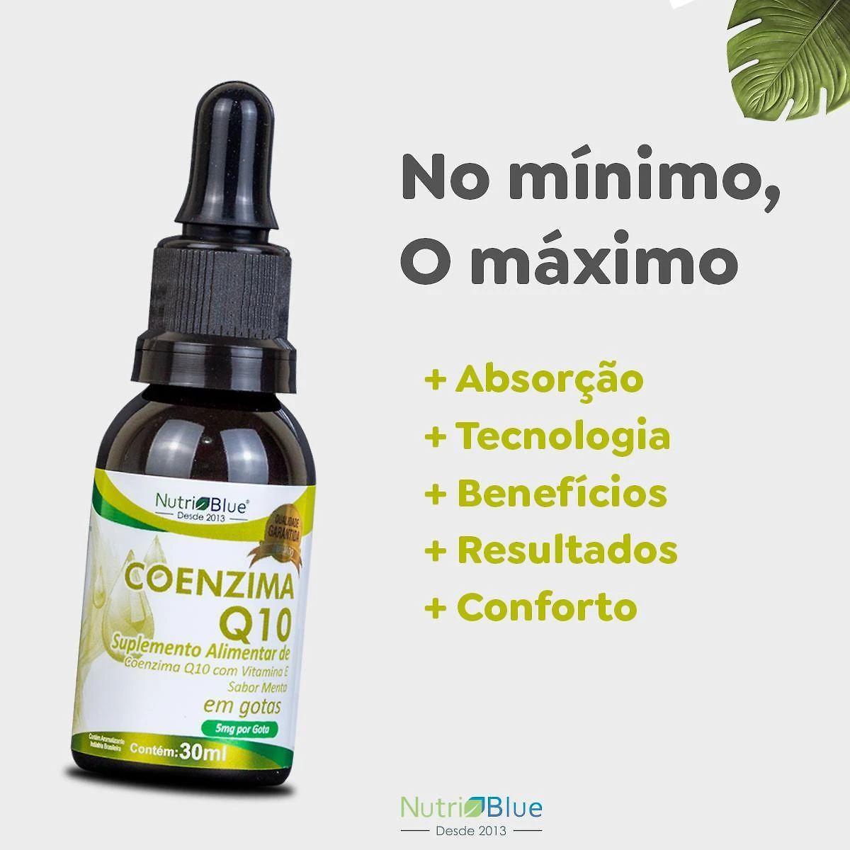 Miniatura Kit 5 Coenzima Q10 Em Gotas - Nutriblue - 5Mg Por Gota