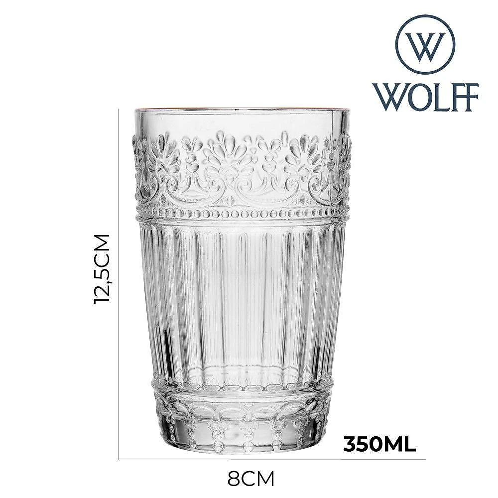 Copo Mauve com Fio de Ouro 350ml de Cristal Ecológico Kit 12 Unidades Wolff webcontinental-7796555696531