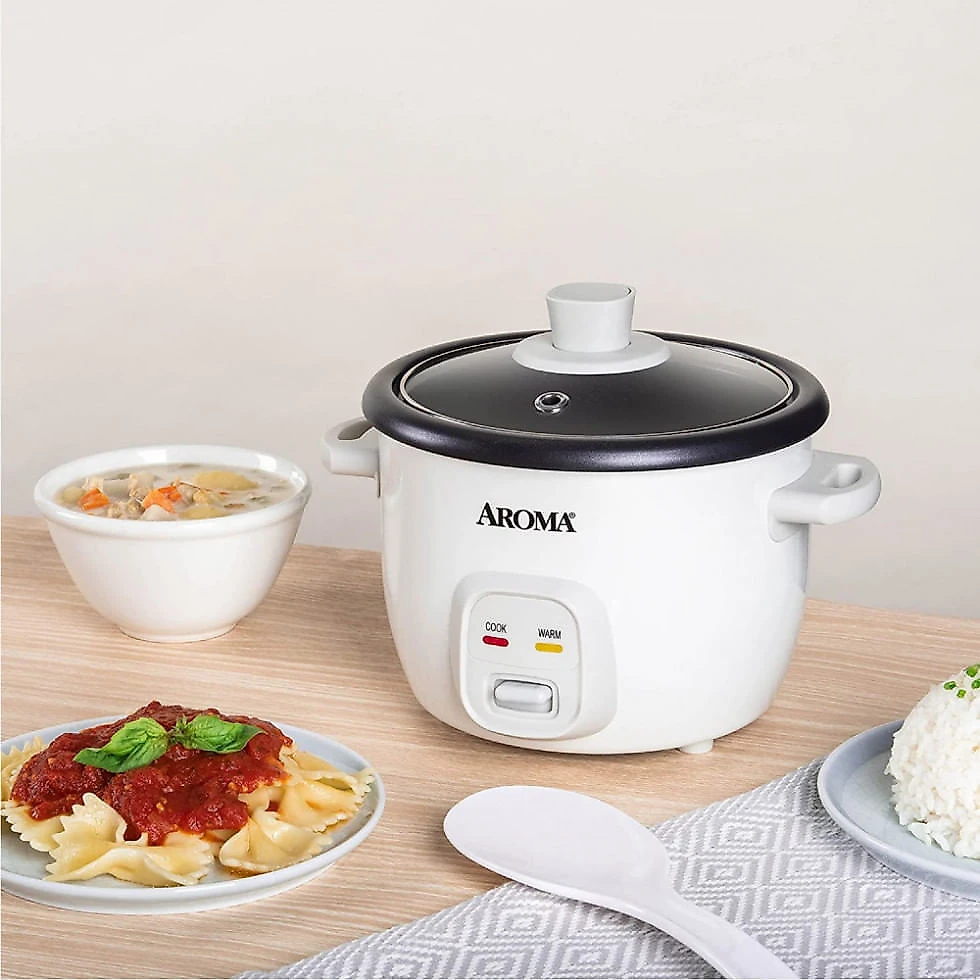 Panela de Arroz Elétrica até 4 xícaras não Cozidas, 110V 250W, Aroma Housewares, Branca