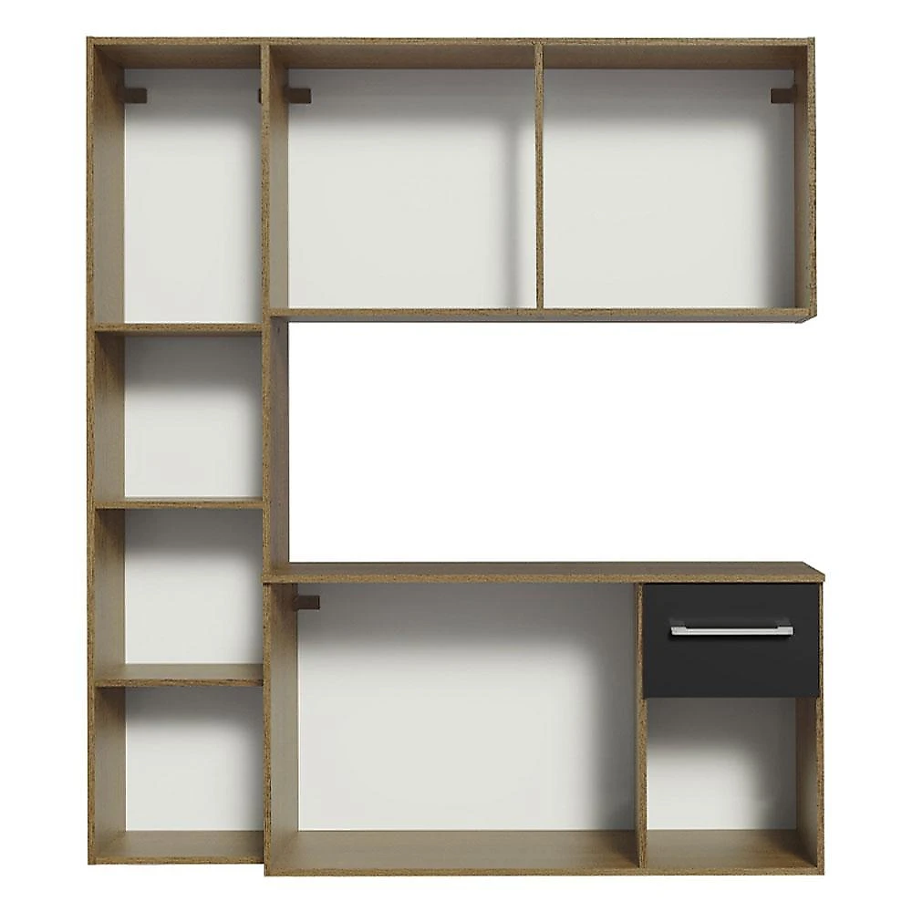 Armário de cozinha compacta 120cm rustic/preto easy madesa
