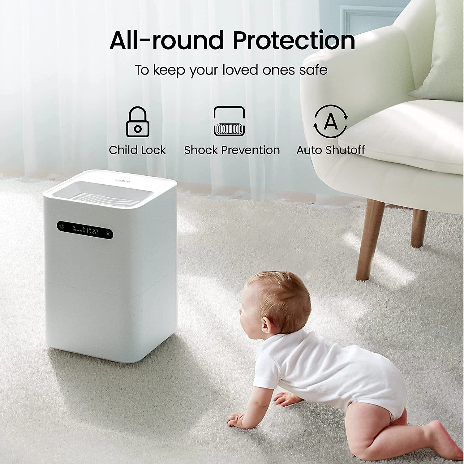 smartmi Umidificador Ultrassônico Portátil 4L com A romaterapia até 24H 110V Branco